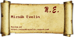 Mizsák Evelin névjegykártya